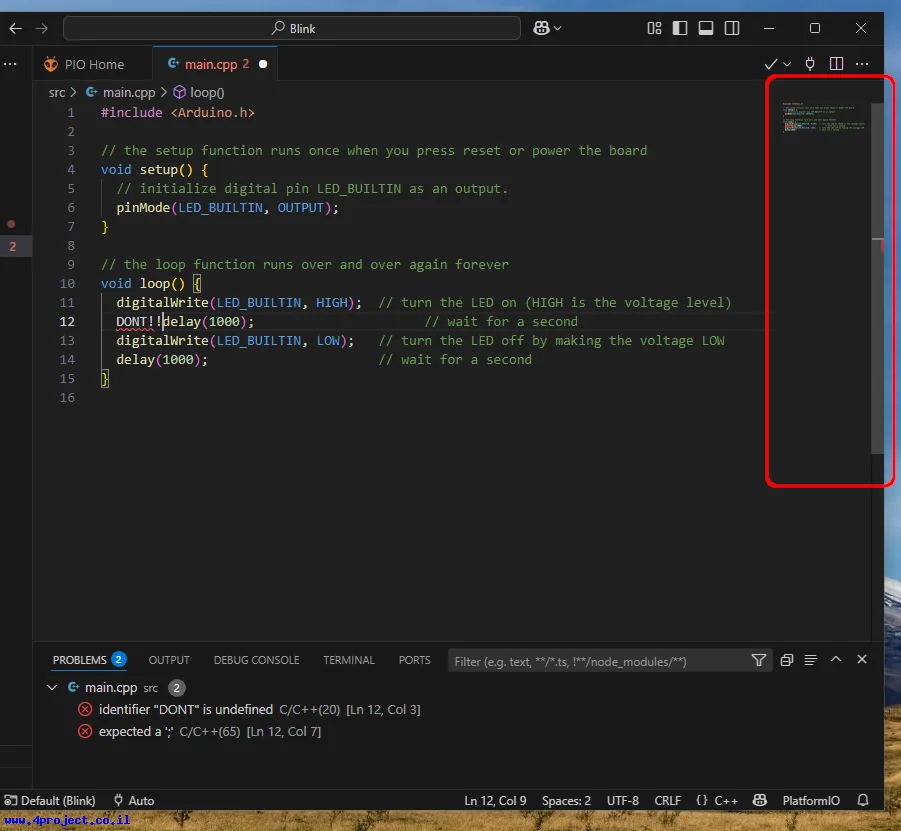 "Minimap ב-VSCode"