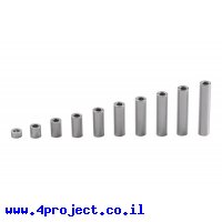 ספייסר אלומינום 0.140/0.250" - אורך 0.125" (3.175 מ"מ) - חבילה של 4