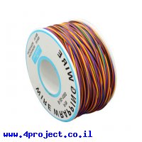 חוט WireWrap חד גידי - AWG30 - צבעוני - 250 מטר