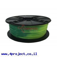 פלסטיק למדפסת תלת-מימד - מחליף צבע - PLA 1.75mm - כחול/ירוק - צהוב/ירוק