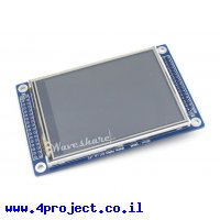 מסך מגע LCD 3.2" 320x240, ממשק 16bit, ממשק מגע SPI