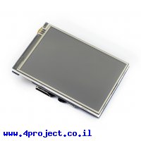 מסך מגע LCD IPS 3.5" 480x320, ממשק HDMI, ממשק מגע RPi