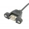 כבל USB להתקנה על פנל - USB-A נקבה ל-USB-B זכר - 30 ס"מ