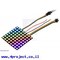 מטריצת לדים Addressable RGB 8x8 - מרחק 10 מ"מ (SK9822)